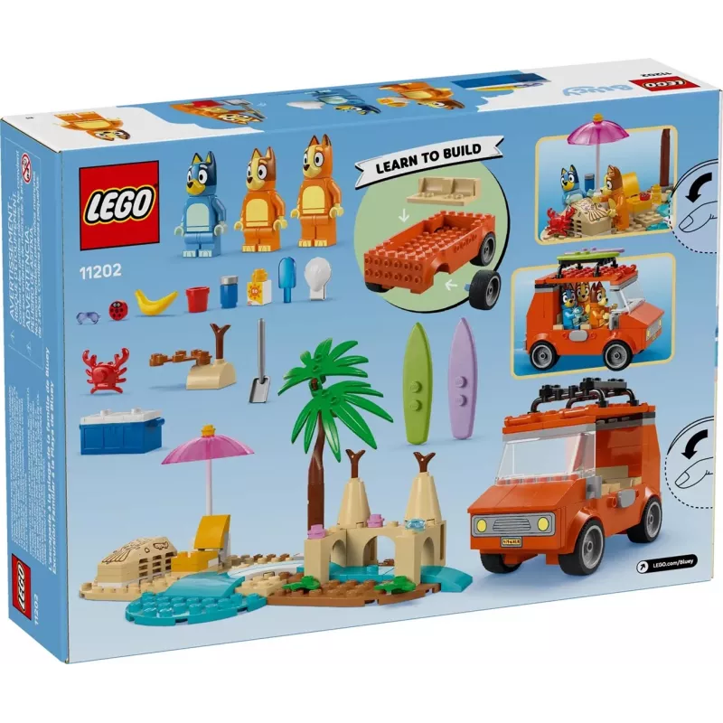 LEGO Bluey Blue Car Family Trip 11202 — rotaļu komplekts iztēles spēlēm