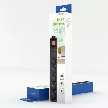 EnerGenie SPF5-C-5 pārsprieguma aizsargs 5 AC kontaktligzdas 250 V 1,5 m Melns