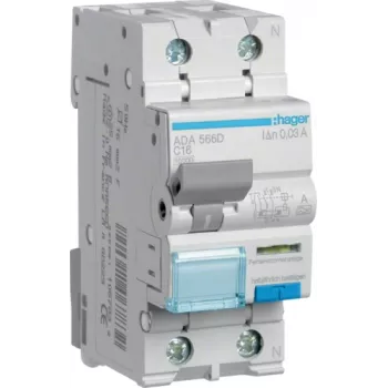 RCBO slēdzis 1P+N 10kA C-16A 30mA ADA566D (ADA566D)