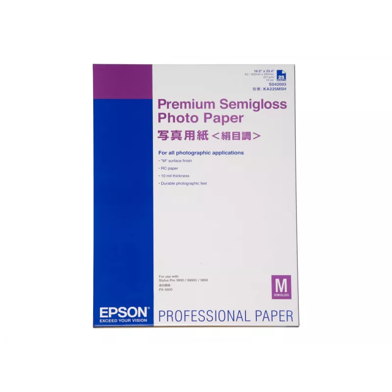 Epson Premium pusspīdīgs fotopapīrs, DIN A2, 250 g/m², 25 loksnes