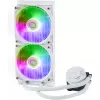 Šķidruma dzesēšanas komplekts Cooler Master MasterLiquid 240L Core ARGB balta — 240 mm radiators, 120 mm ventilatori, atbalsta LGA1700/AM5/AM4 un vecākas ligzdas
