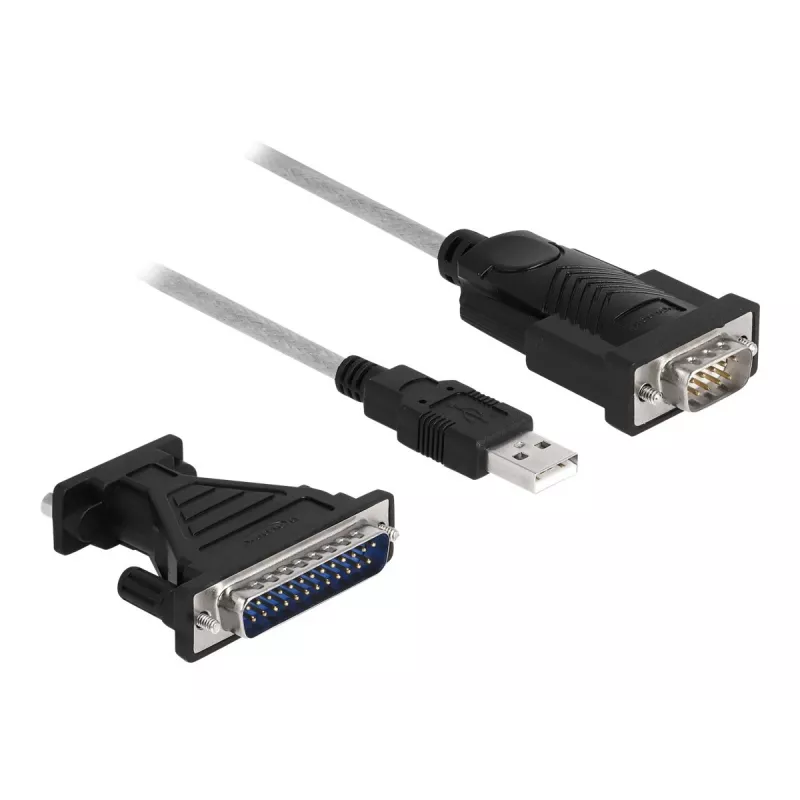 DeLOCK Adapteris USB 2.0 Type-A uz seriālo RS-232 D-Sub 9 + D-Sub 25