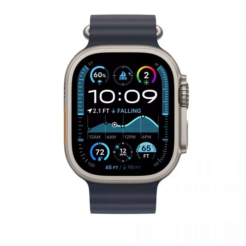 Band Apple 49mm Navy Ocean Band pagarinājums dabīgā titāna apdarē