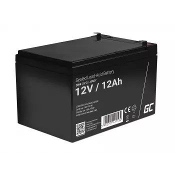 AGM akumulators zaļa Cell 12V 12Ah – hermētisks svina-skābes (VRLA), 151×98×95 mm, 3.3 kg