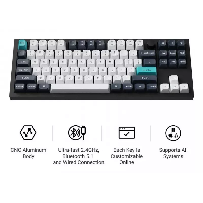 Tastatūra Wrl Q3 Max RGB/CARBON Melns Q3M-M4 Keychron