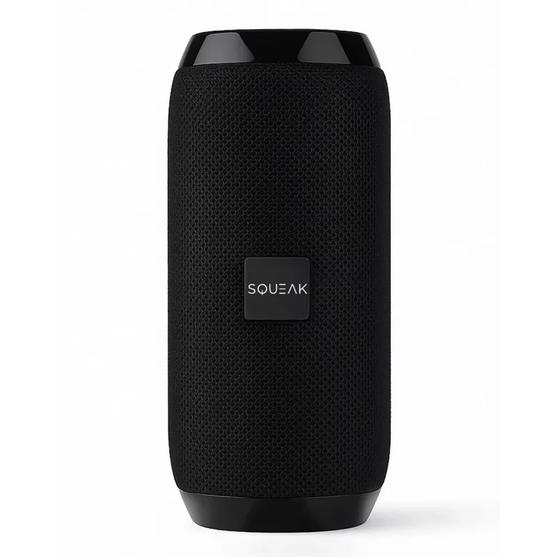 Pārnēsājams Bluetooth stereo skaļrunis SQUEAK SQ1008 — 14W RMS, Bluetooth 5.3, 1200 mAh, IPX4, FM, LED, AUX, USB