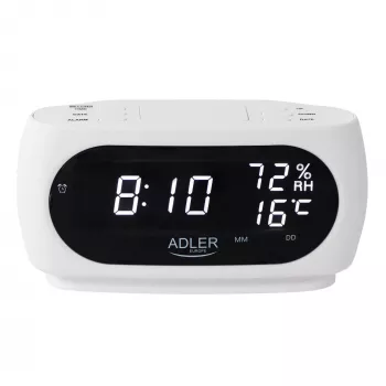 Adler AD 1186W modinātājpulkstenis Digitālais modinātājpulkstenis Melns, Balts