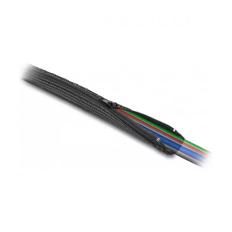 DeLOCK pītais apvalks 3m x 50mm, melns, karstumizturīgs