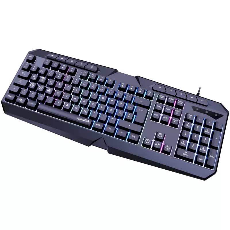 Klaviatūra SPEEDLINK LUDICIUM Spēļu USB QWERTZ Vācu Melna