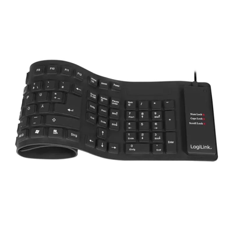 Klaviatūra LogiLink ID0019A Universal USB QWERTZ vācu melna