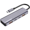Canyon DS-18 - USB-C centrmezgls - 5 porti - 1x USB-C 5V līdzstrāvas uzlāde - 2x USB-C - 10 Gbps - 2x USB 3.2