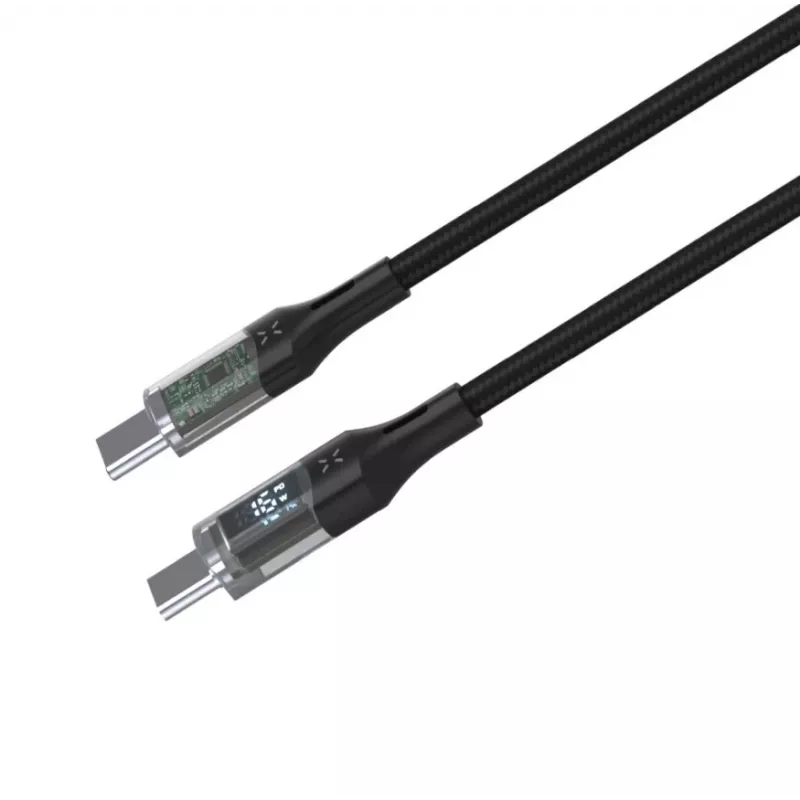 Fiksēts | USB-C/USB-C kabelis ar displeja atbalstu, PD atbalsts, 2m, USB 2.0, 100W | FIXDD-CC2-BK
