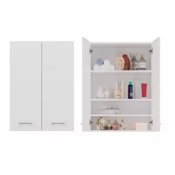 Topeshop POLA MINI DD balts vannas istabas uzglabāšanas skapis Balts
