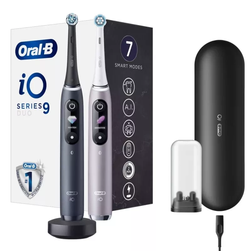 Zobu birste Oral-B iO Series 9 Duo 2 gab. Melnā Oniksa / Rožu kvarcs