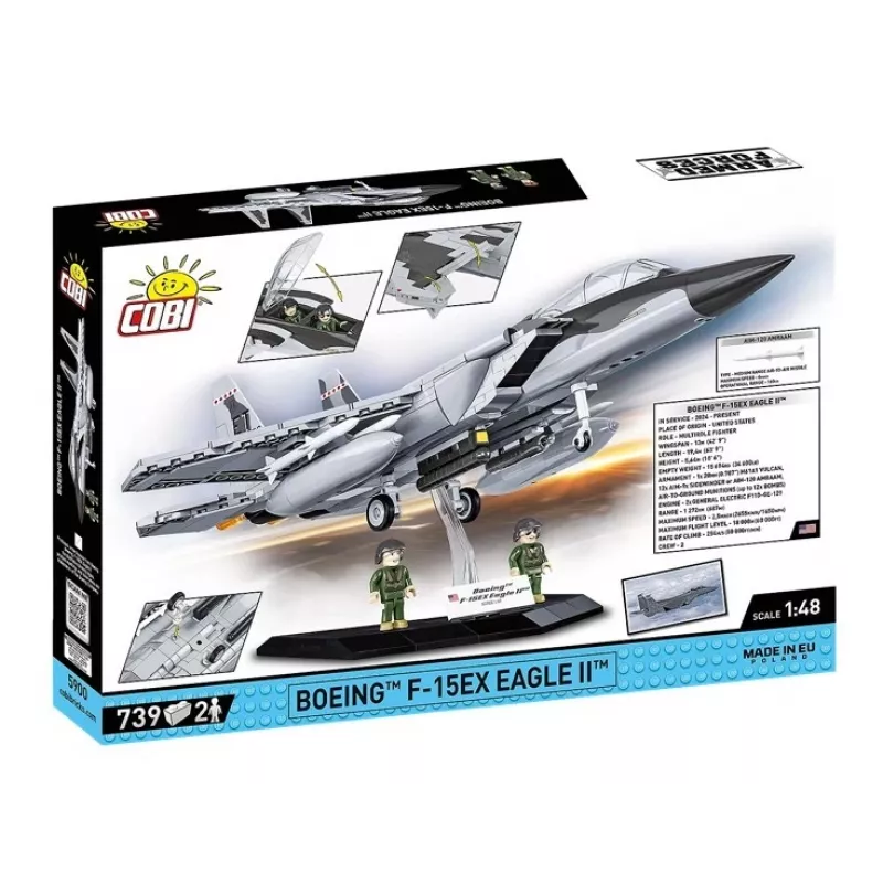 Cobi Building Blocks Boeing F-15EX Eagle II modeļa komplekts COIB-5900, kolekcionējams mēroga konstrukcijas komplekts