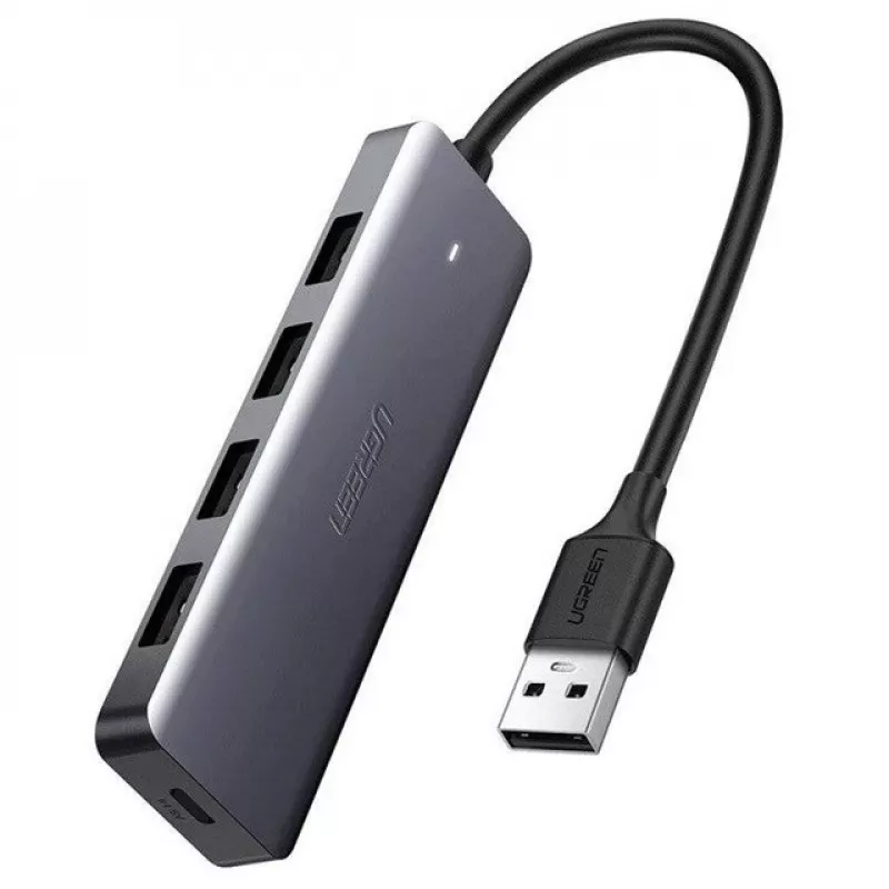 Ugreen Hub 4-in-1 USB-C adapteris uz 4× USB 3.0 + USB-C pelēks