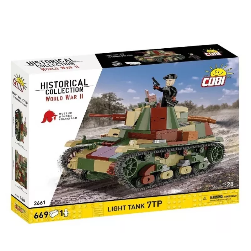 Cobi Building Blocks Light Tank 7TP modelis, 669 detaļas, COBI-2661