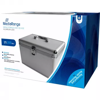 Kastes futrālis MediaRange BOX75 200 diskiem, sudraba krāsā