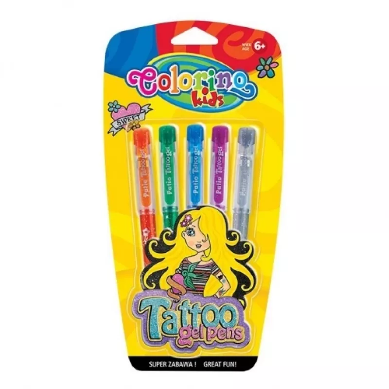 Colorino Kids Gel Tattoo 5 krāsas blisterī