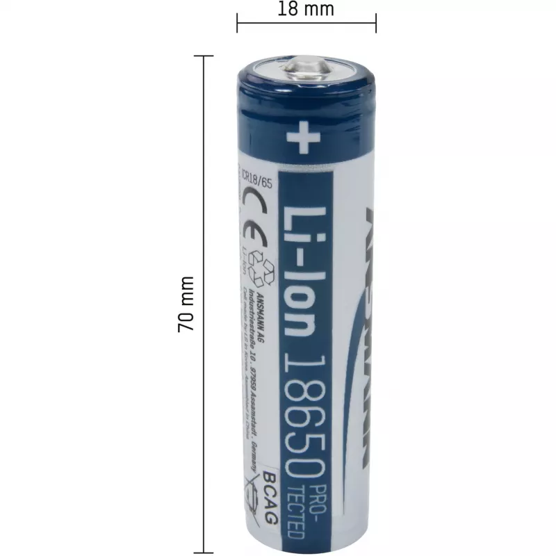 ANSMANN - akumulators 18650 - litija jonu - 2600 mAh - 9,36 Wh - sudrabains (1307-0000)