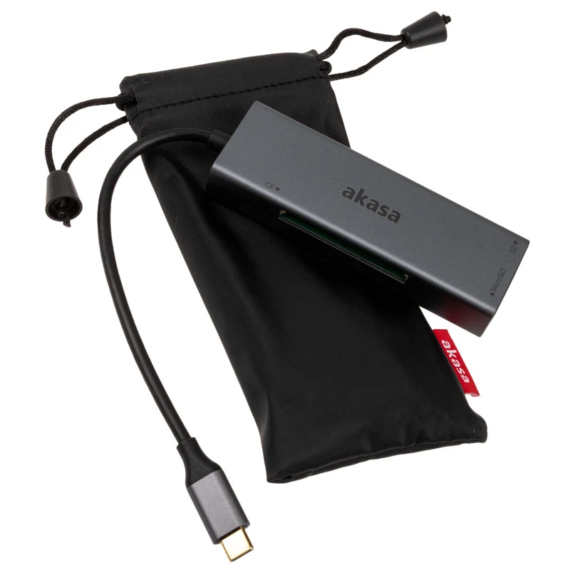 Karšu lasītājs Akasa AK-CR-09BK USB 2.0 Type-C pelēks