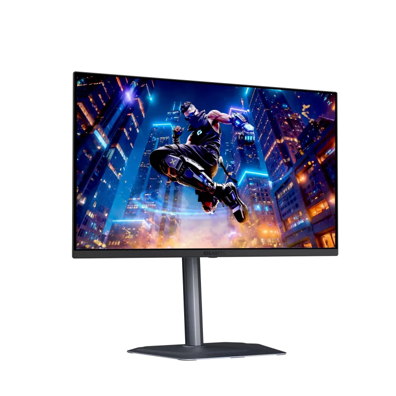27 collu GIGABYTE MO27Q3 QD‑OLED QHD spēļu monitors — 2560x1440, 360 Hz, 0,03 ms, 250 cd/m², HDR True Melns 400, HDMI 2.1, DP 1.4