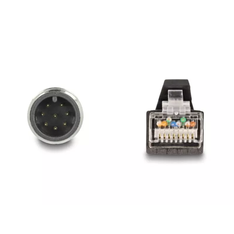 Tīkla kabelis DeLOCK M12 kabelis A-kodēts 8 kontaktu vīrišķais uz RJ45 vīrišķais PUR (TPU) 1 m