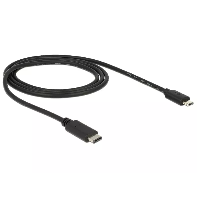 DeLOCK - USB kabelis - 5-pin Micro-USB Type B (V) - 24-pin USB Type C (V) - 1,0m (USB 3.1) - melns (83602)