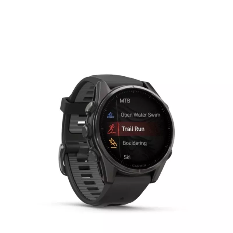 Garmin fenix 8 3,3 cm (1,3) AMOLED 43 mm Digitāls 416 x 416 pikseļi Skārienekrāns Melns Wi-Fi GPS (satelīts)