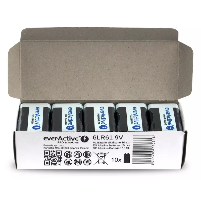 Baterija Alkaiczna EverActive Pro Alkaline 6LR61 9V
