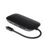 Klēpjdatora dokstacija AUKEY CB-C71 — 3x USB‑C (USB 3.2 Gen1), HDMI, RJ‑45, MicroSD, USB PD 100W, 0,15 m kabelis, melna