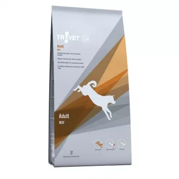 Sausā suņu barība TROVET Adult MXF Poultry 12,5 kg — pilnvērtīga uzturēšanas barība pieaugušiem suņiem, 25% olbaltumvielu, 15% tauku