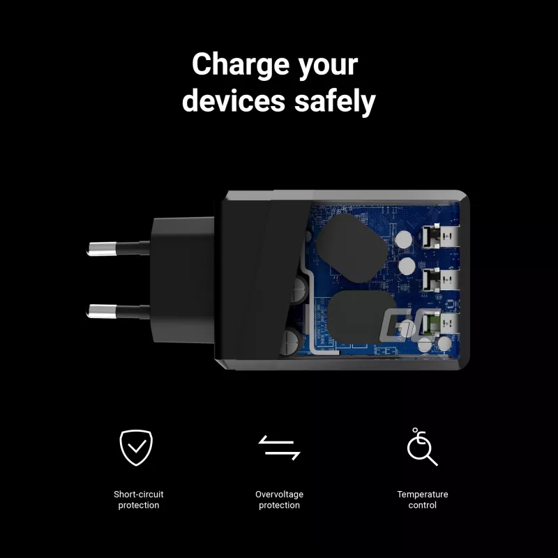 Green Cell CHARGC03 mobilās ierīces lādētājs Melns Iekštelpām