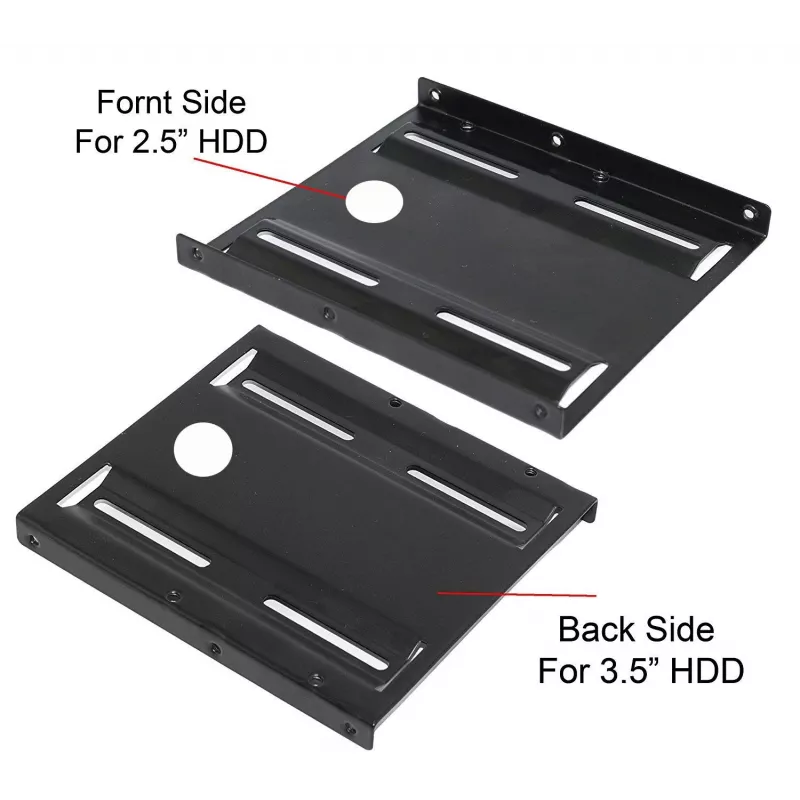 Wentronic Goobay Festplatten-Einbaurahmen 2.5 auf 3.5, Schwarz - geeignet für den Einbau einer 2.5 Festplatte in einen 3.5 Gehäuseschacht (93990)