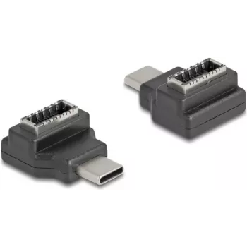DeLOCK 67235 kabeļa pieslēguma pārveidotājs USB Type-C, USB Type-E, melns