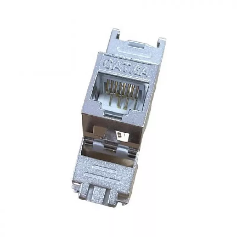 Ekranēts Cat.6A plāns Keystone savienotājs, EQUIP 767223, bez instrumentiem, RJ-45, plakans, sudraba, 8 gab.