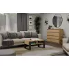 top e shop Modern kafijas galdiņš 90×58×50 cm, antracīta krāsas rāmis, matētas Artisan ozola plaukti