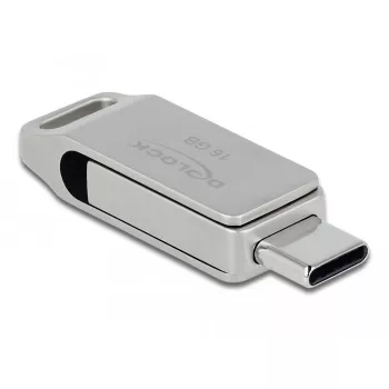USB zibatmiņa DeLOCK 16 GB USB-C Type-A metāla korpuss