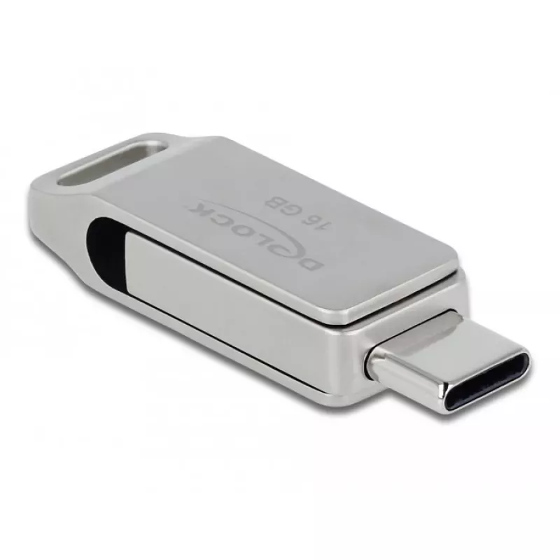 USB zibatmiņa DeLOCK 16 GB USB-C Type-A metāla korpuss