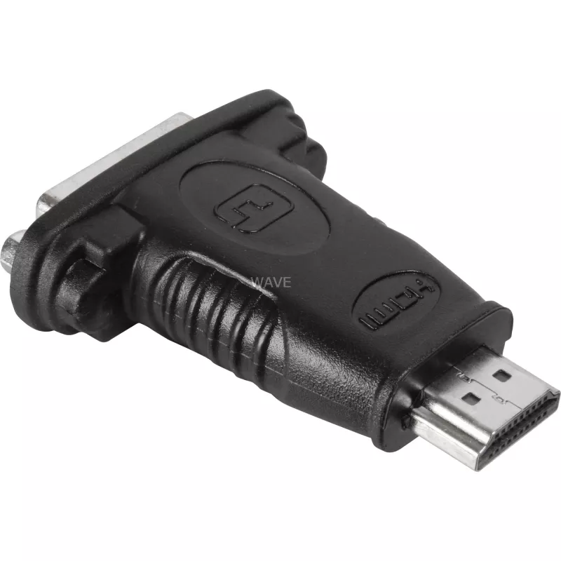 Wentronic Goobay HDMI™ / DVI-D adapteris, HDMI standarta spraudnis (A tips), melns - 19 kontaktu HDMI™ spraudnis > DVI-D (24+1) ligzda (68098)