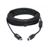 Eaton Tripp Lite Series USB 3.2 Gen 1 Plenum-Rated Fiber Active Optical Cable (AOC) - A/B M/M, Melns, 20m - USB kabelis - USB Type A (vīriešu) uz USB Type B (vīriešu) - USB 3.2 Gen 1 - 20,0m - P