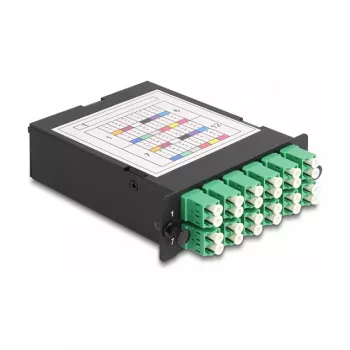 DeLOCK Fiber Optic HD Cassette MPO tēviņš uz 12 x LC Duplex mātīte 24 šķiedras vienmoda 9/125 µm