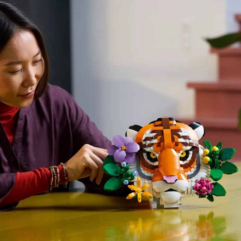 Konstrukcijas rotaļlieta LEGO Art Fauna Collection Tiger komplekts 31217 - uzbūvējams tīģera modelis