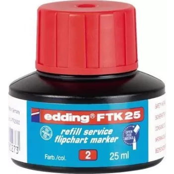 Edding FTK 25 marķiera uzpildes tinte, ūdens bāzes, sarkana