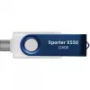 USB zibatmiņa PATRIOT Xporter X550 128GB, divu saskarņu USB-A un USB-C 3.2 Gen 1, zila/balta