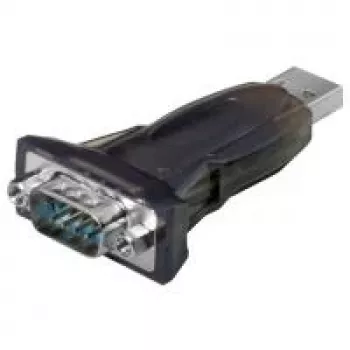 Wentronic Goobay USB Serial RS232 Converter mini, melns - USB 2.0 spraudnis (A tips) > D-SUB/RS-232 spraudnis (9 kontaktu) (69822)