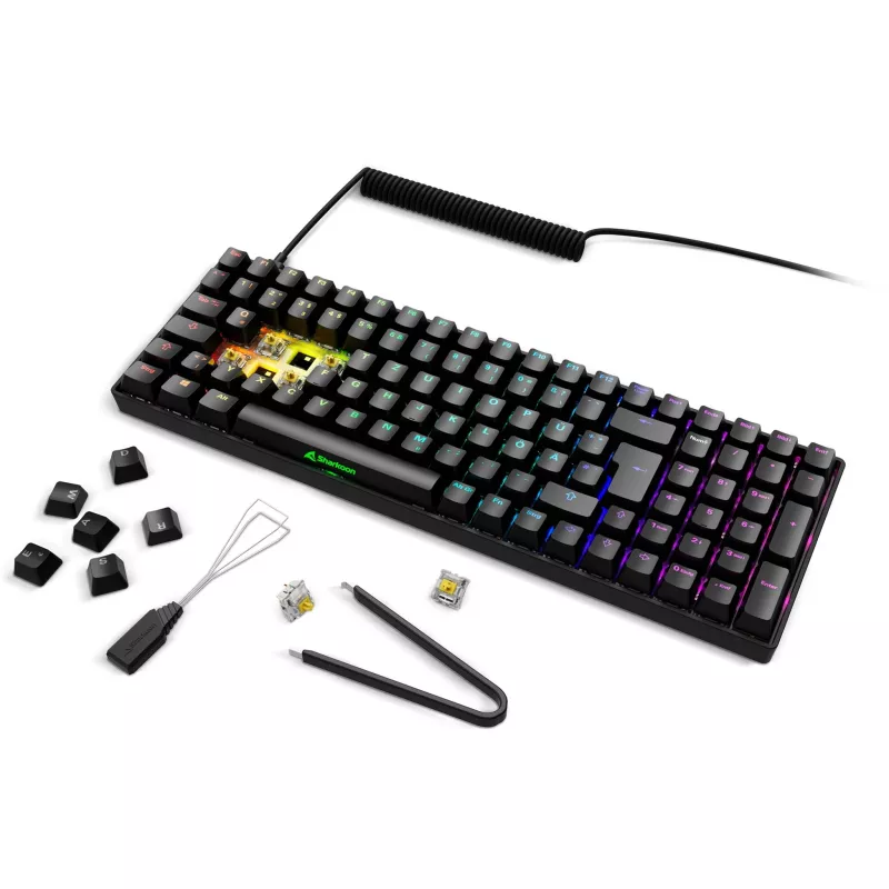 Sharkoon Skiller SGK50 S2 melns DE-Layout Gateron Yellow Tastatūra