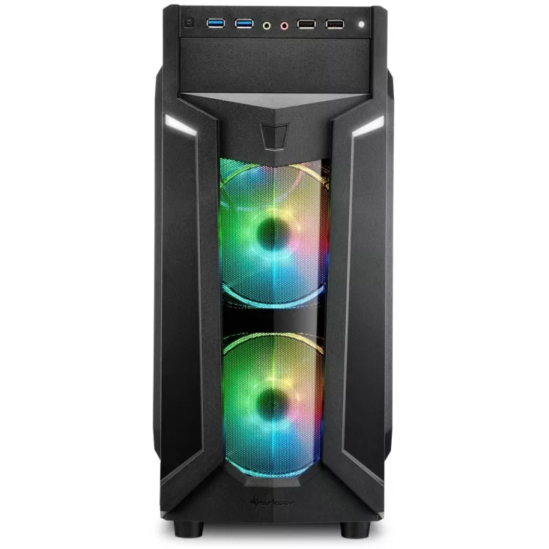 PC korpuss Sharkoon VG6-W RGB Midi Tower melns