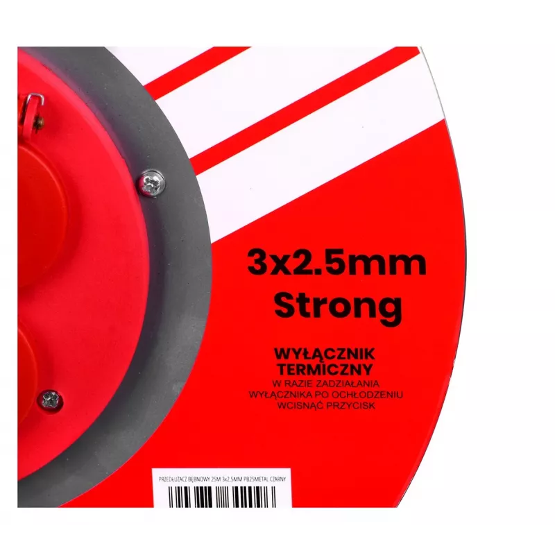 Pagarinātājs VERTEX PB25METAL 3x2,5 mm Melns