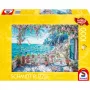 Puzle Schmidt Spiele Terrace by the Sea, 1000 gab., ainaviska jūras piekrastes ilustrācija